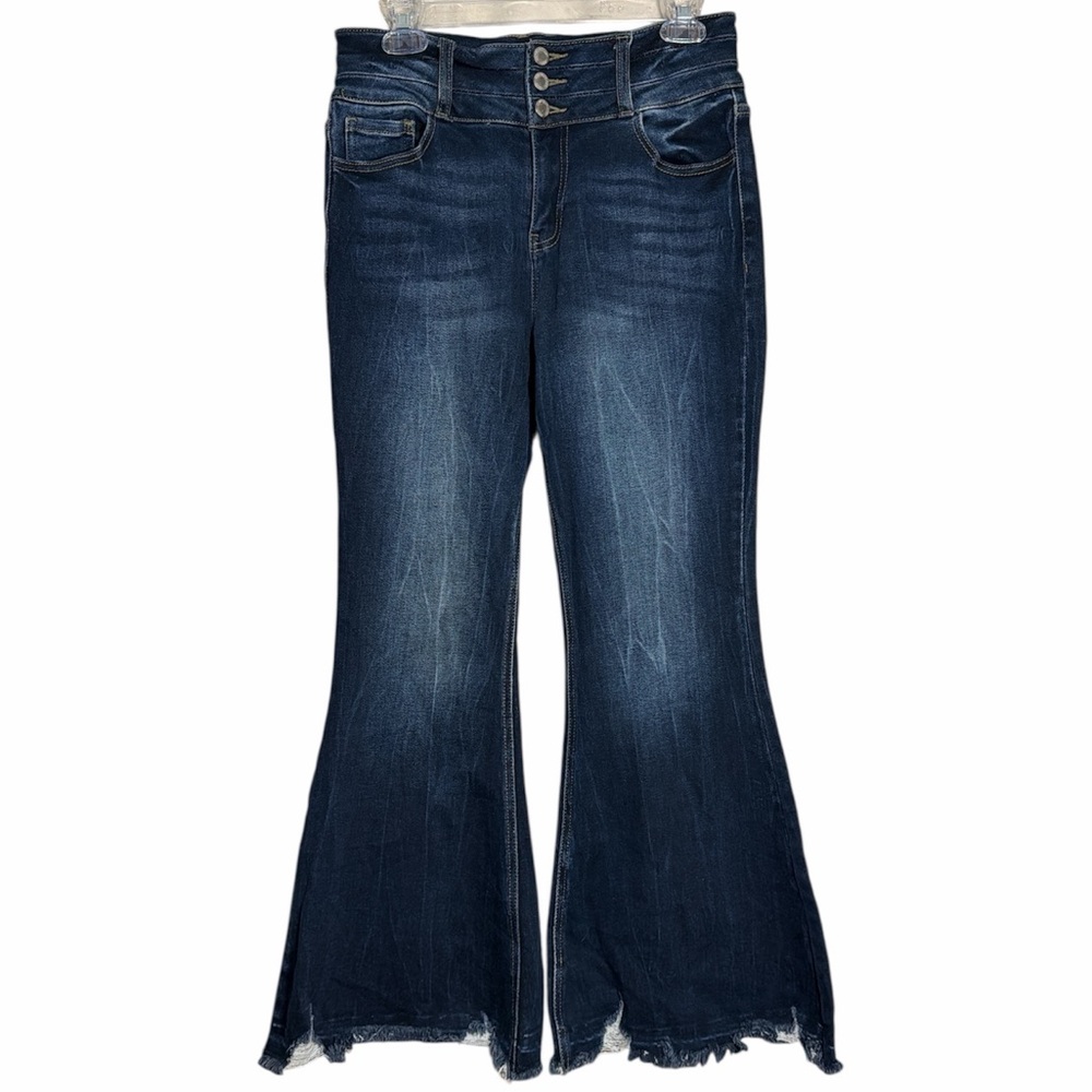 KanCan Signature Kurvy Ultra High Rise‎ Super Flare Dark Wash Jeans Size 28